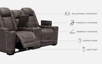 HyllMont Power Reclining Loveseat with Console Loveseat Ashley Furniture