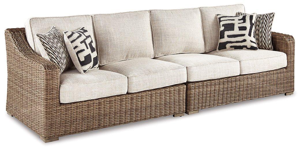 Beachcroft 2-Piece Outdoor Loveseat with Cushion Outdoor Seating Ashley Furniture