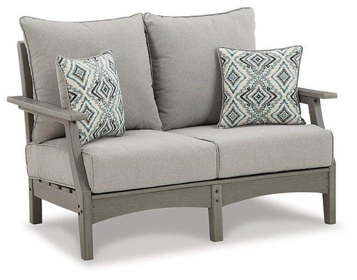 Visola Outdoor Loveseat with Cushion Outdoor Seating Ashley Furniture