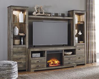 Trinell 4-Piece Entertainment Center with Electric Fireplace Entertainment Center Ashley Furniture