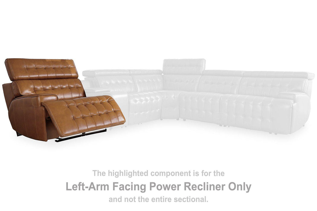 Temmpton Power Reclining Sectional Loveseat with Console Sectional Ashley Furniture