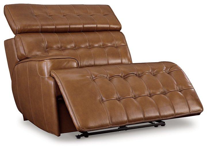 Temmpton Dual Power Leather Reclining Modular Loveseat with Console Loveseat Ashley Furniture