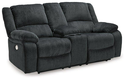 Draycoll Power Reclining Loveseat with Console - Dayton Discount Furniture