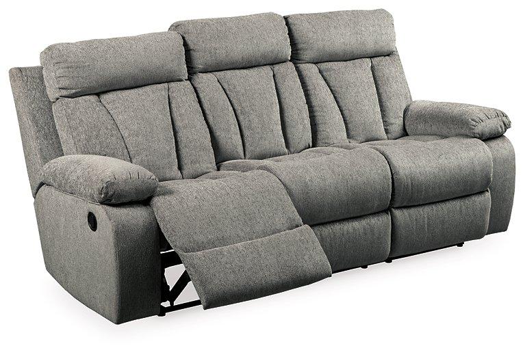 Mitchiner Reclining Sofa with Drop Down Table Sofa Ashley Furniture