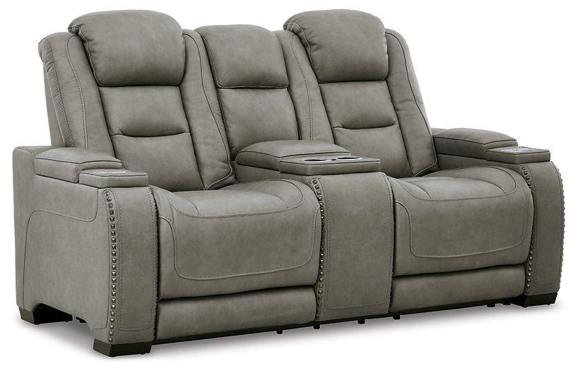 The Man-Den Power Reclining Loveseat with Console Loveseat Ashley Furniture