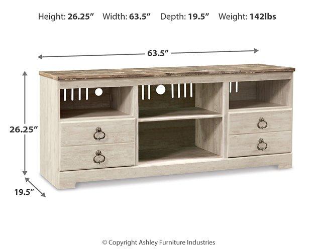 Willowton 64" TV Stand With Bluetooth Speaker Insert Entertainment Center Ashley Furniture