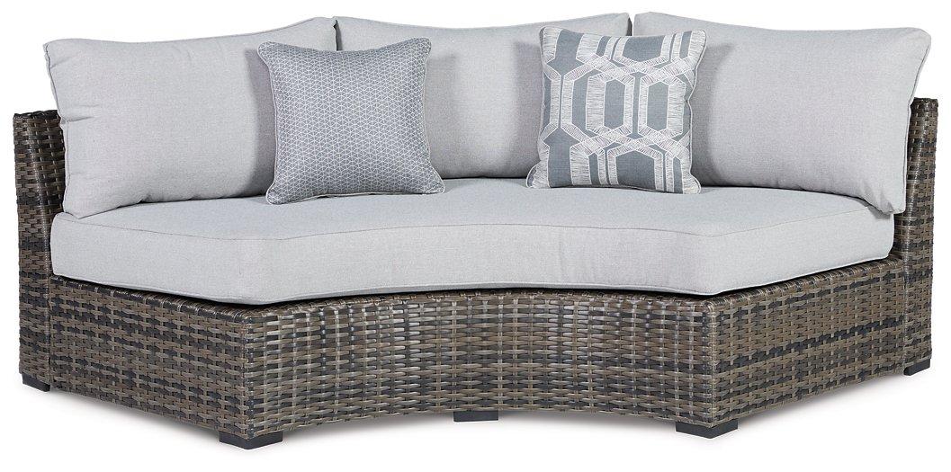 Harbor Court Curved Loveseat with Cushion Outdoor Seating Ashley Furniture