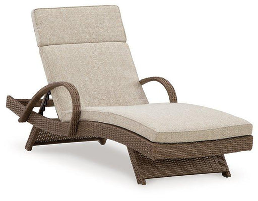 Beachcroft Outdoor Chaise Lounge with Cushion Outdoor Seating Ashley Furniture