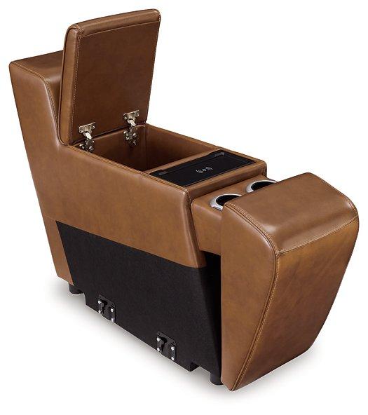 Temmpton Dual Power Leather Reclining Modular Loveseat with Console Loveseat Ashley Furniture