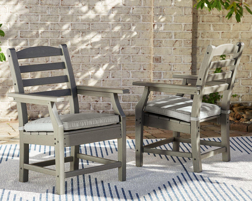 Visola Arm Chair with Cushion (Set of 2) Outdoor Dining Chair Ashley Furniture