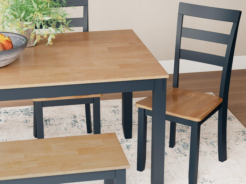 Gesthaven Dining Table with 4 Chairs and Bench (Set of 6) Dining Table Ashley Furniture