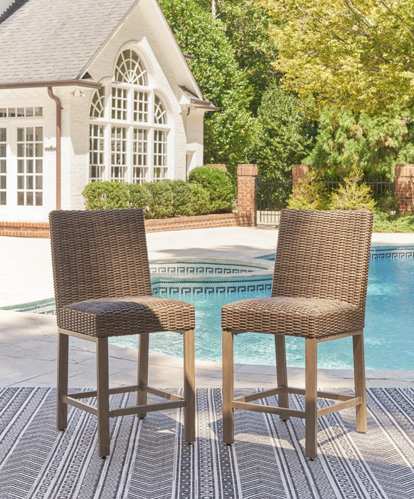 Walton Bridge Outdoor Bar Stool (Set of 2) Outdoor Barstool Ashley Furniture