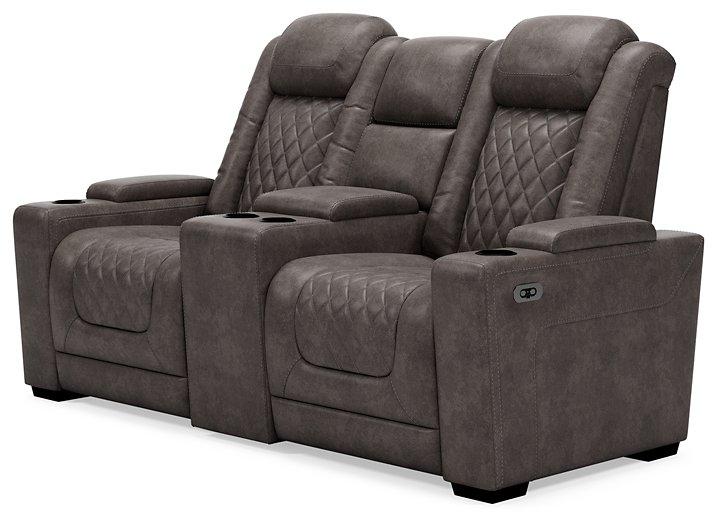 HyllMont Power Reclining Loveseat with Console Loveseat Ashley Furniture