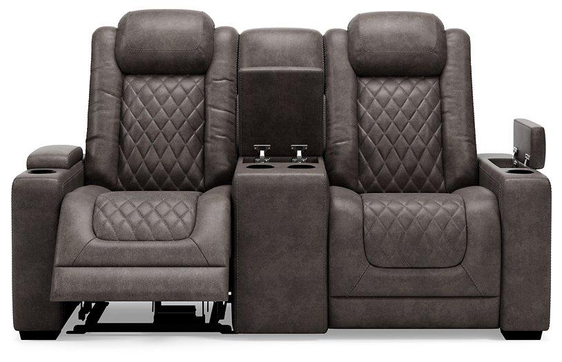 HyllMont Power Reclining Loveseat with Console Loveseat Ashley Furniture