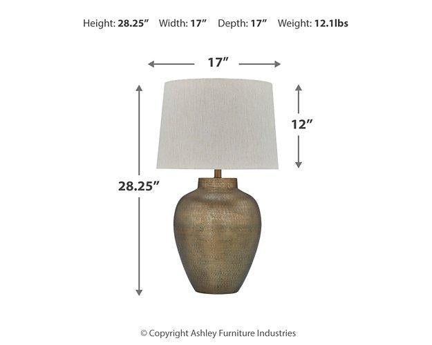 Madney Lamp Set Table Lamp Set Ashley Furniture