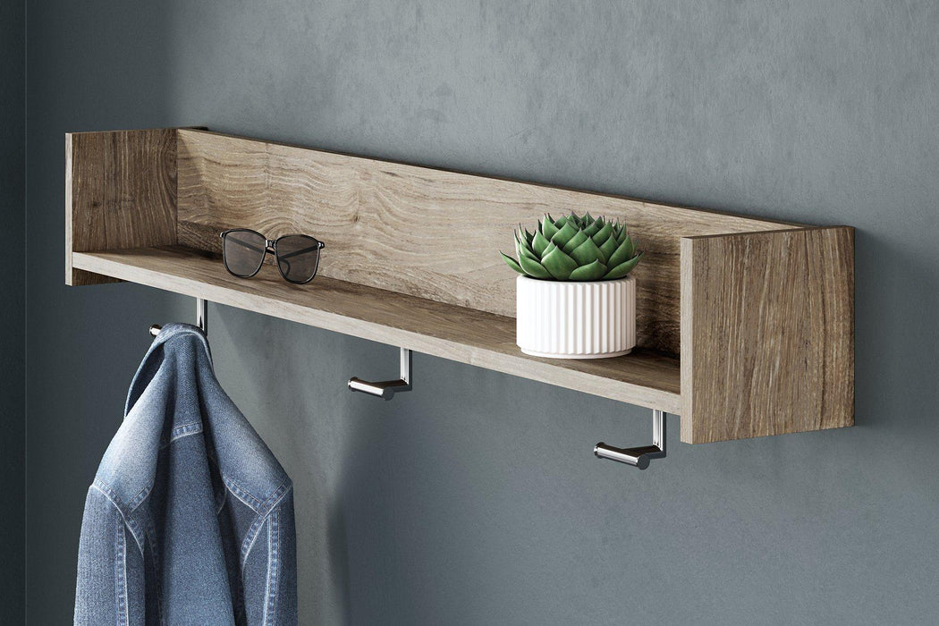 Oliah Wall Mounted Coat Rack with Shelf EA Furniture Ashley Furniture