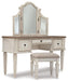 Realyn Vanity and Mirror with Stool Vanity Ashley Furniture