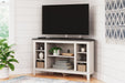 Dorrinson Corner TV Stand with Electric Fireplace TV Stand Ashley Furniture