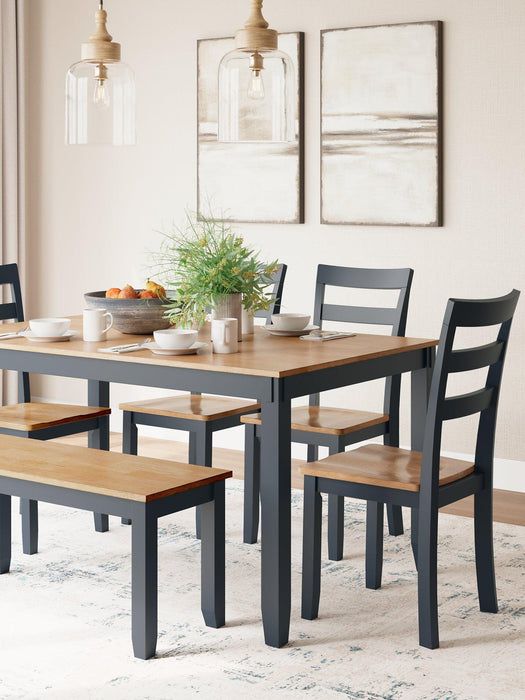 Gesthaven Dining Table with 4 Chairs and Bench (Set of 6) Dining Table Ashley Furniture