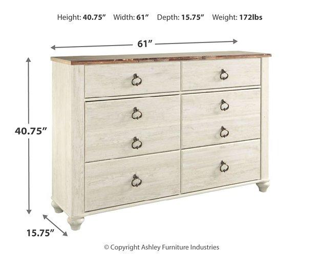 Willowton Dresser and Mirror Dresser & Mirror Ashley Furniture