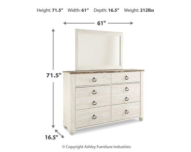 Willowton Dresser and Mirror Dresser & Mirror Ashley Furniture