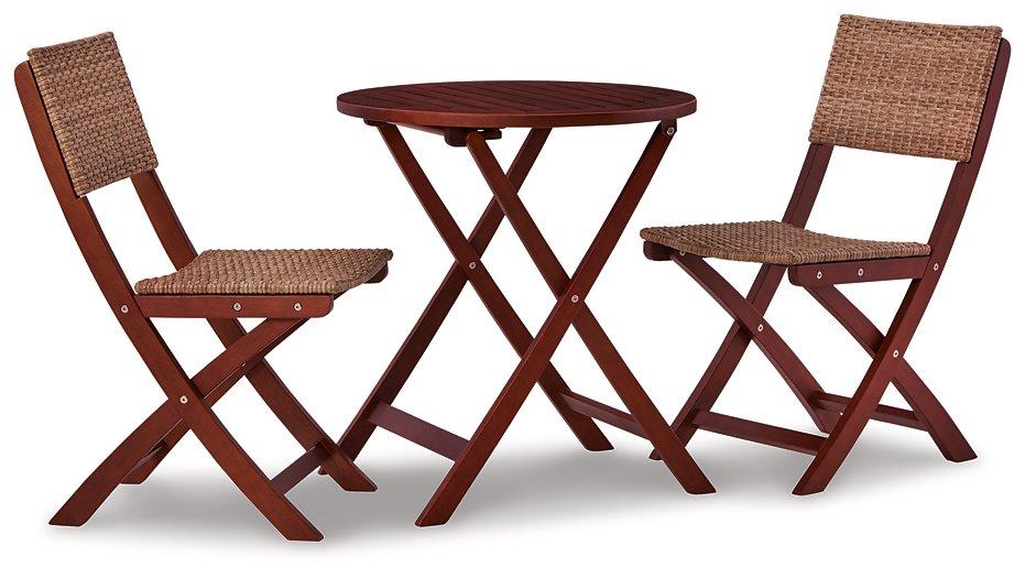 Safari Peak Outdoor Table and Chairs (Set of 3) Outdoor Dining Table Ashley Furniture