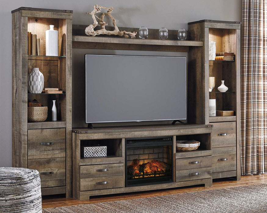 Trinell 4-Piece Entertainment Center with Electric Fireplace Entertainment Center Ashley Furniture