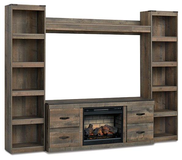 Trinell 4-Piece Entertainment Center with Electric Fireplace Entertainment Center Ashley Furniture