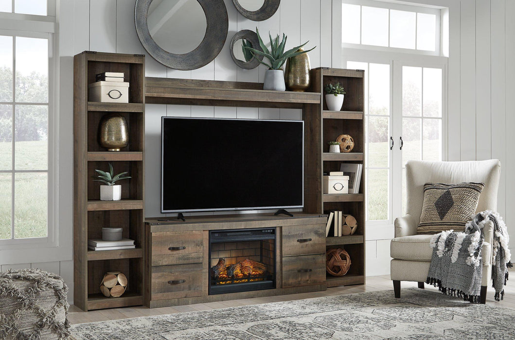 Trinell 4-Piece Entertainment Center with Electric Fireplace Entertainment Center Ashley Furniture