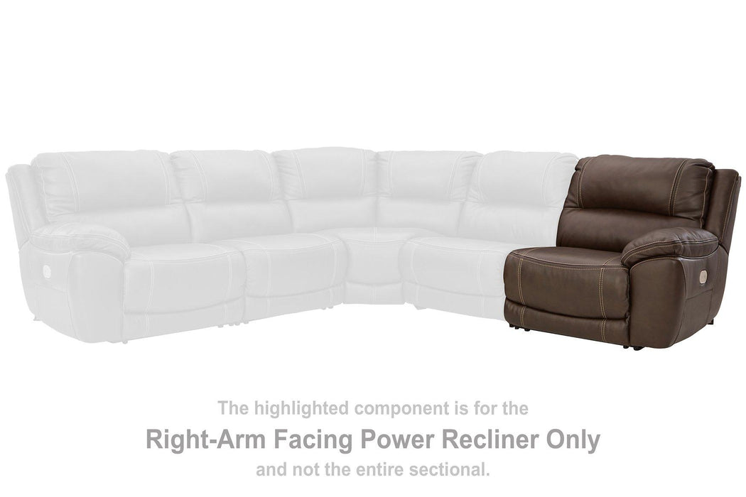 Dunleith 3-Piece Power Reclining Loveseat with Console Sectional Ashley Furniture