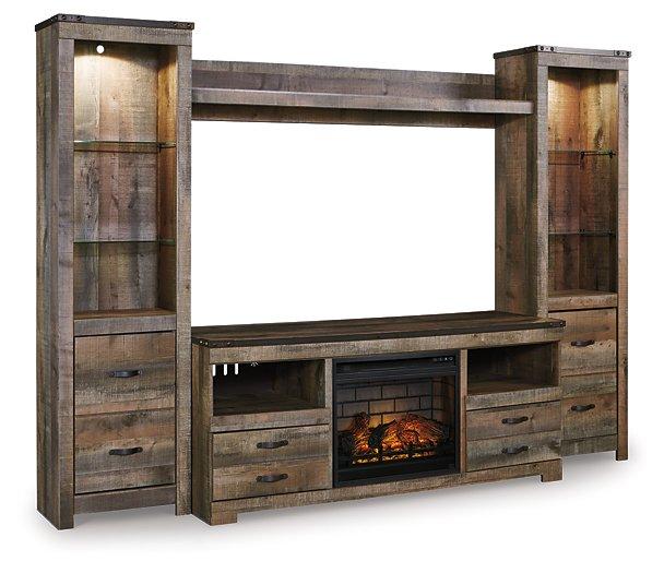 Trinell 4-Piece Entertainment Center with Electric Fireplace Entertainment Center Ashley Furniture