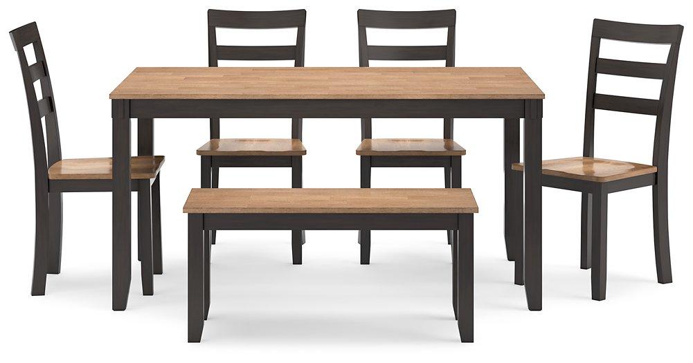 Gesthaven Dining Table with 4 Chairs and Bench (Set of 6) Dining Table Ashley Furniture