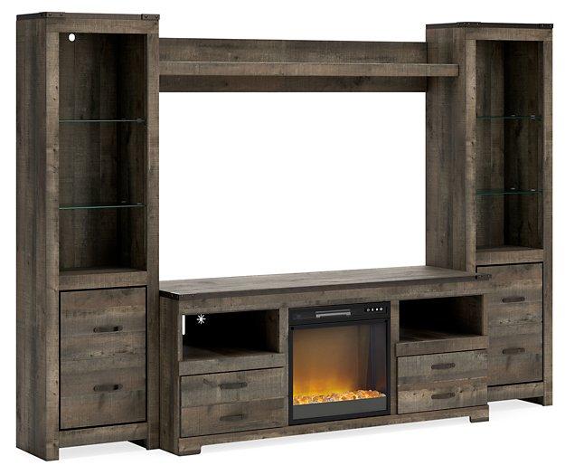 Trinell 4-Piece Entertainment Center with Electric Fireplace Entertainment Center Ashley Furniture