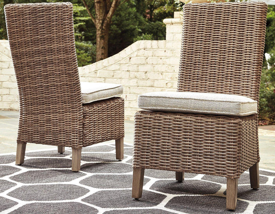 Beachcroft Outdoor Side Chair with Cushion (Set of 2) Outdoor Dining Chair Ashley Furniture