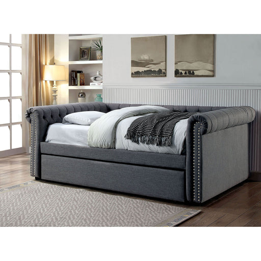 LEANNA Gray Full Daybed w/ Trundle, Gray Daybed w/ Trundle FOA East