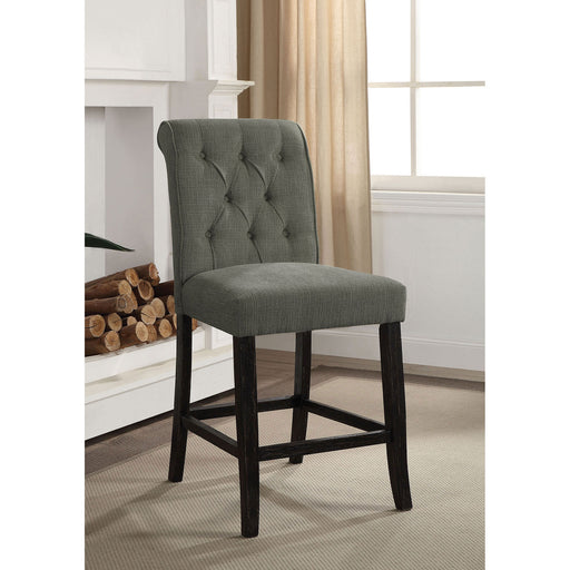Izzy Gray/Antique Black Counter Ht. Chair, Gray (2/CTN) Dining Chair FOA East