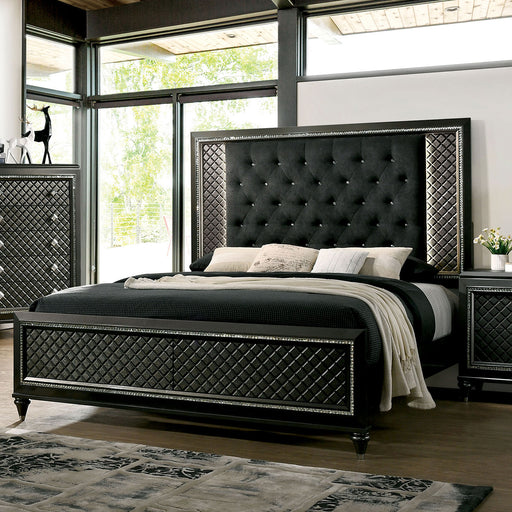 Demetria Metallic Gray E.King Bed Bed FOA East