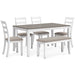 Stonehollow Dining Table and Chairs with Bench (Set of 6) Dining Table Ashley Furniture