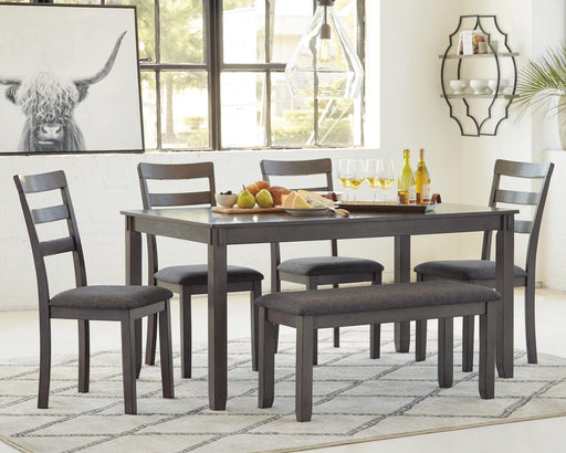 Bridson Dining Table and Chairs with Bench (Set of 6) - Dayton Discount Furniture