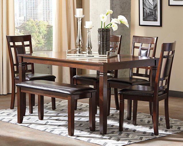 Bennox Dining Table and Chairs with Bench (Set of 6) Dining Table Ashley Furniture