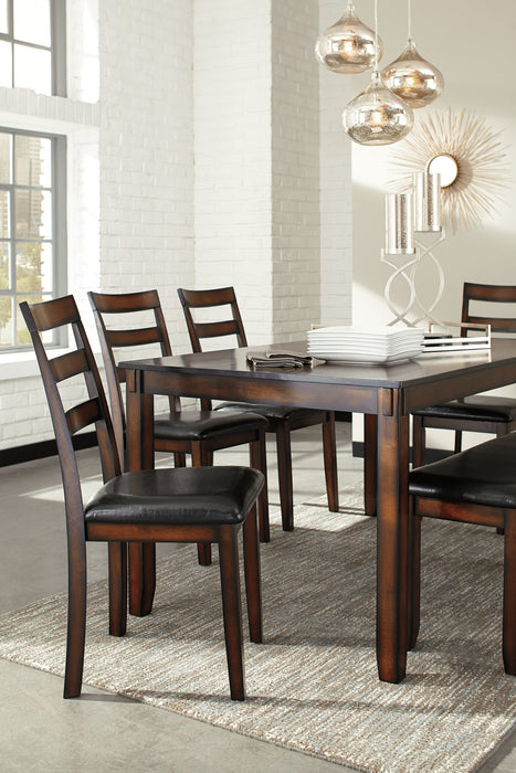 Coviar Dining Table and Chairs with Bench (Set of 6) Dining Table Ashley Furniture