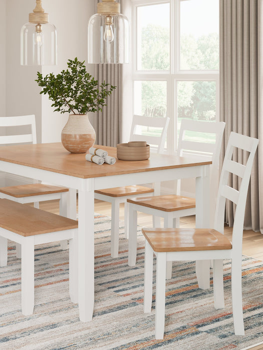 Gesthaven Dining Table with 4 Chairs and Bench (Set of 6) Dining Table Ashley Furniture