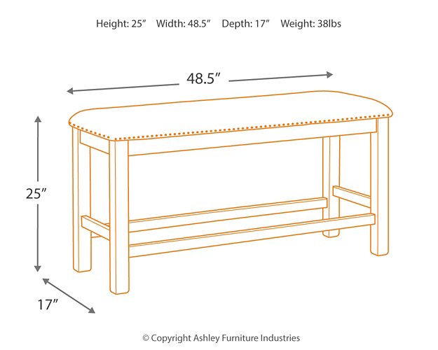 Moriville Counter Height Dining Bench Bench Ashley Furniture