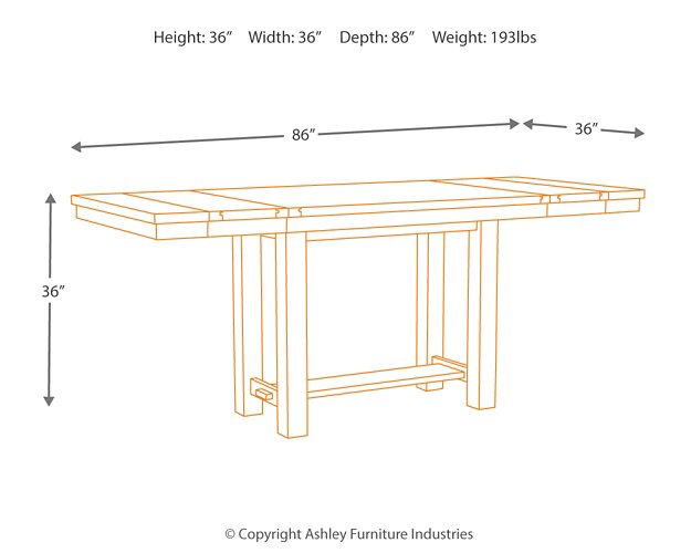 Moriville Counter Height Dining Extension Table Counter Height Table Ashley Furniture