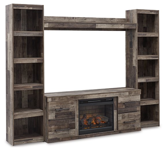 Derekson 4-Piece Entertainment Center with Electric Fireplace Entertainment Center Ashley Furniture