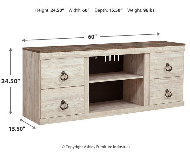 Willowton 4-Piece Entertainment Center with Electric Fireplace Entertainment Center Ashley Furniture