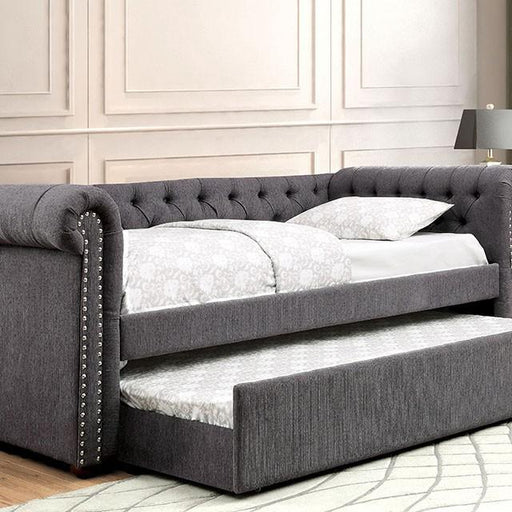 LEANNA Gray Full Daybed w/ Trundle, Gray Daybed w/ Trundle FOA East