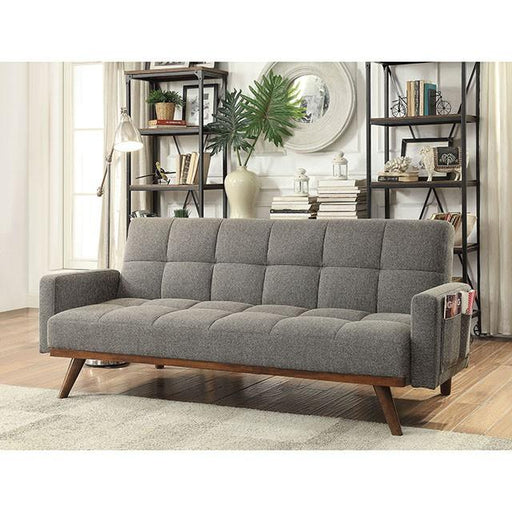 Nettie Gray/Oak Futon Sofa Sofa FOA East