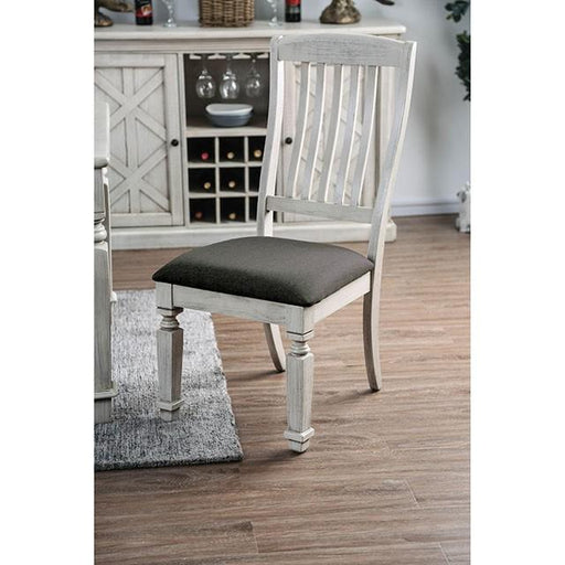 Georgia Antique White/Gray Side Chair (2/CTN) Dining Chair FOA East