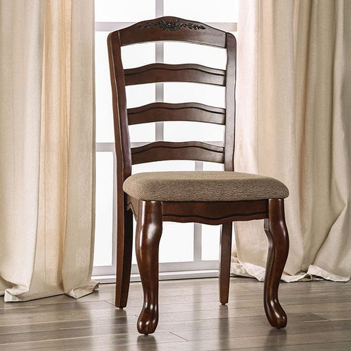 Townsville Dark Walnut/Tan Side Chair (2/CTN) Dining Chair FOA East